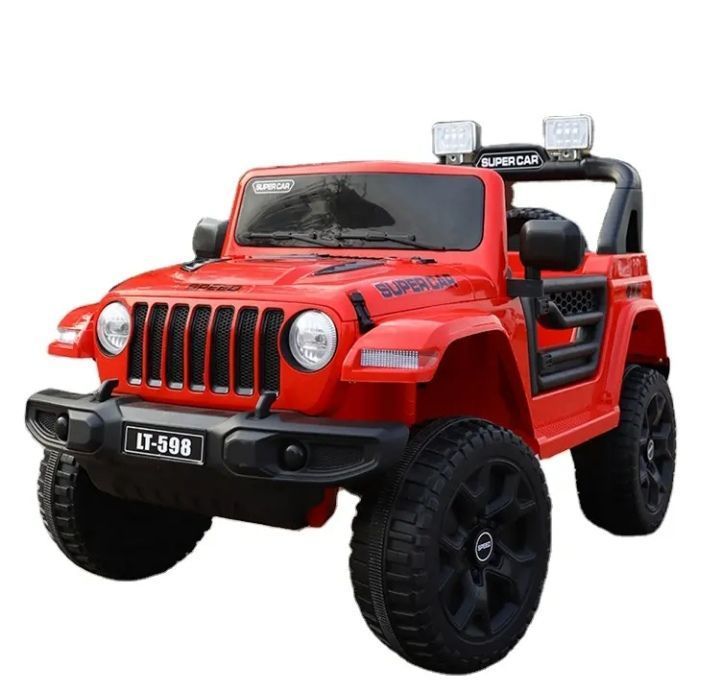 Auto Jeep A Bateria 12V Con Control Remoto 598 Rojo-0