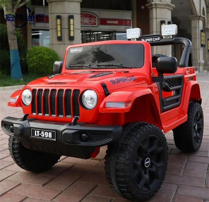 Auto Jeep A Bateria 12V Con Control Remoto 598 Rojo-1