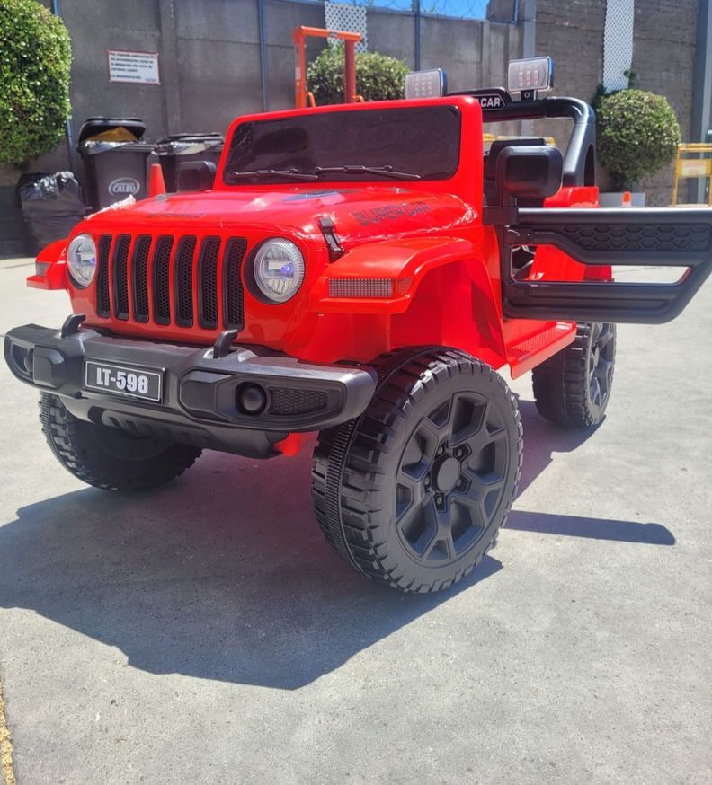 Auto Jeep A Bateria 12V Con Control Remoto 598 Rojo-2