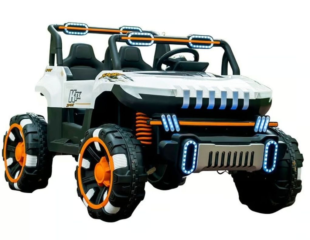 Jeep Auto A Bateria 4x4 Luces Led 12V Blanco-0
