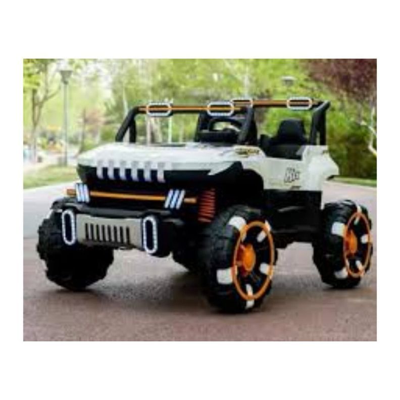 Jeep Auto A Bateria 4x4 Luces Led 12V Blanco-2