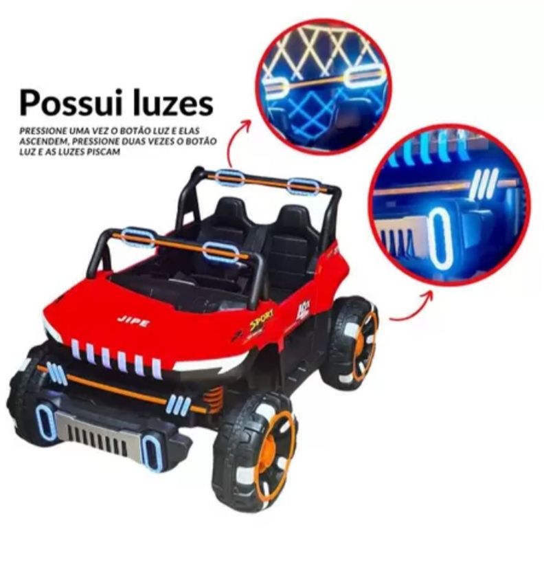 Jeep Auto A Bateria 4X4 Para Niños Rojo-2