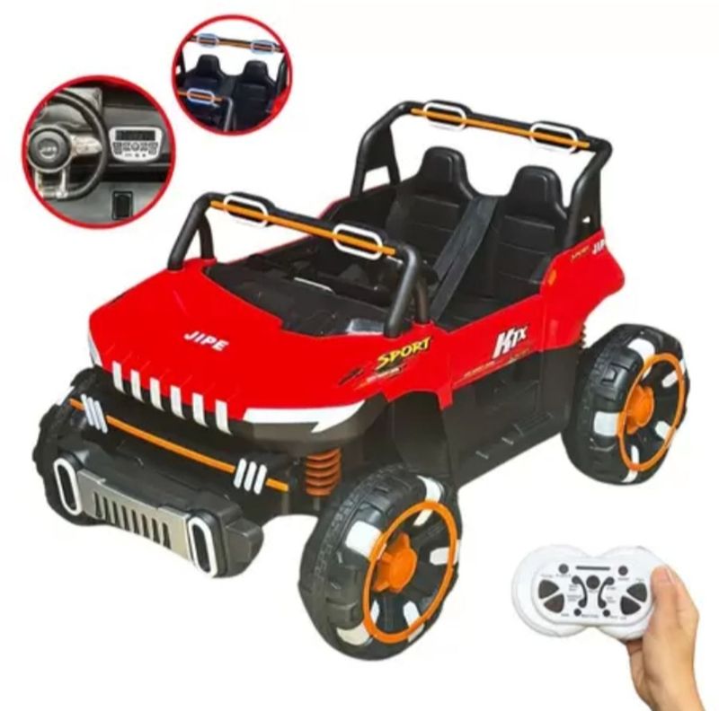 Jeep Auto A Bateria 4X4 Para Niños Rojo-4