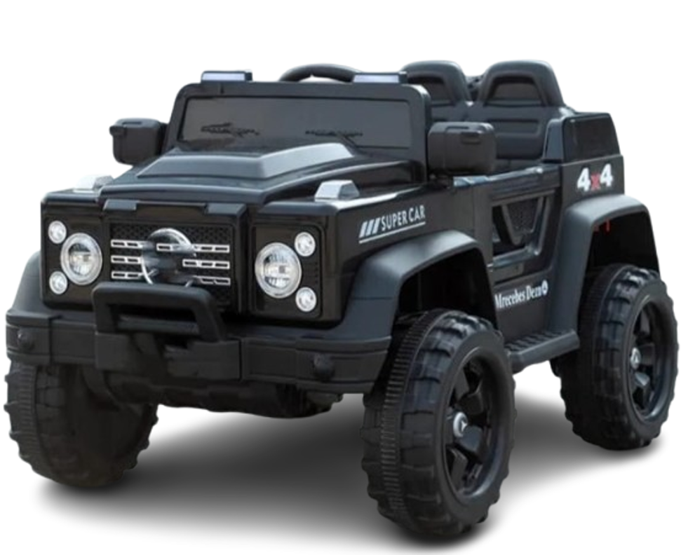 Auto Jeep A Batería 12V Con Control Remoto 6888 Negro-0