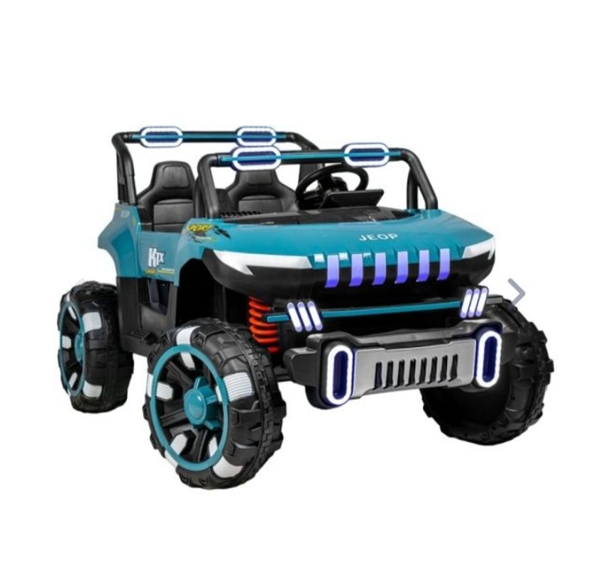 Jeep Auto 4X4 A Bateria Para NiÑos Azul Acero-0