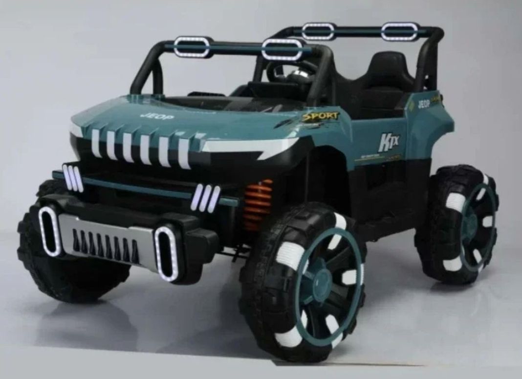 Jeep Auto 4X4 A Bateria Para NiÑos Azul Acero-1