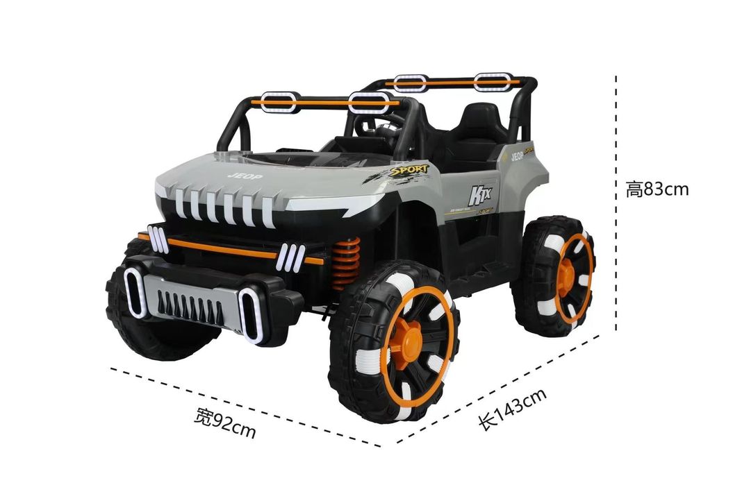Jeep Auto 4X4 A Bateria Para NiÑos Azul Acero-5