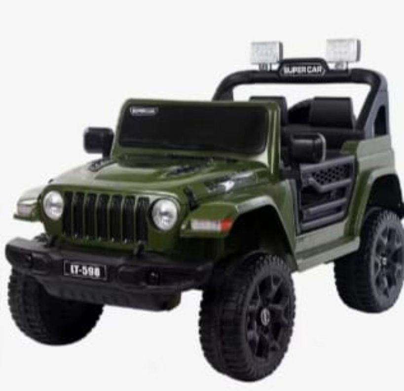 Auto Jeep A Bateria 12V Con Control Remoto 598 Verde-0