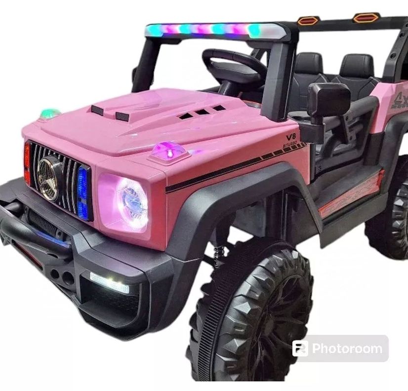 Jeep Auto A Bateria Con Control 12V 9888 Rosa-2