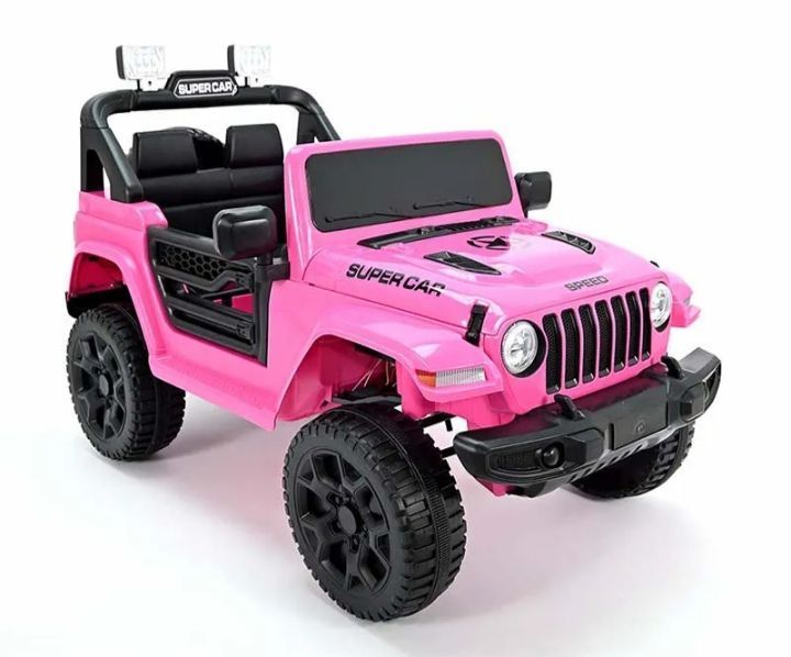 Auto Jeep A Bateria 12V Con Control Remoto 598 Rosado-0