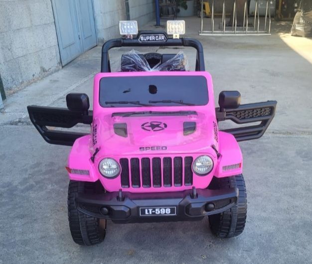 Auto Jeep A Bateria 12V Con Control Remoto 598 Rosado-1