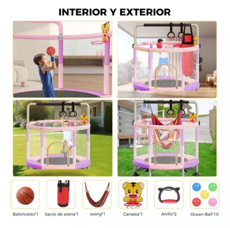 Cama Elastica Multifuncional 150x120 Rosado-0