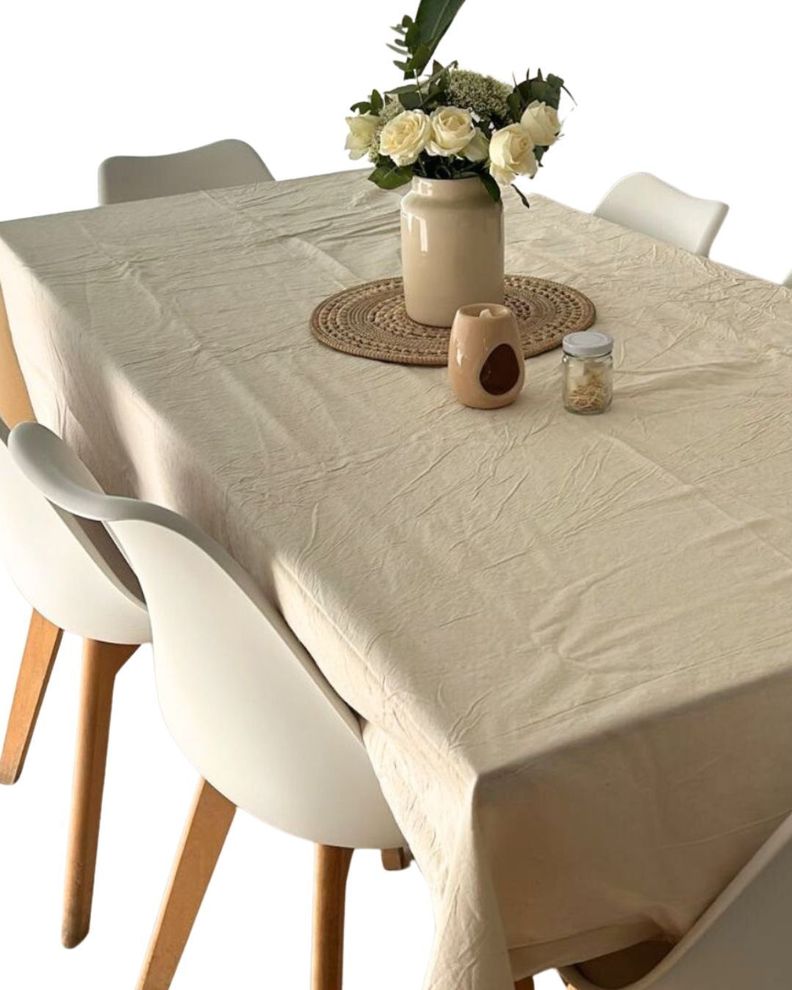 Mantel 180x145 Tusor 100% Algodon Crudo-0