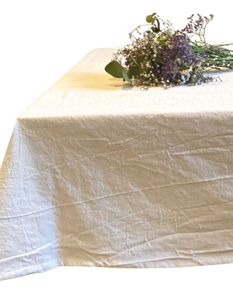 Mantel 300x145 Tusor 100% Algodon Off White-0