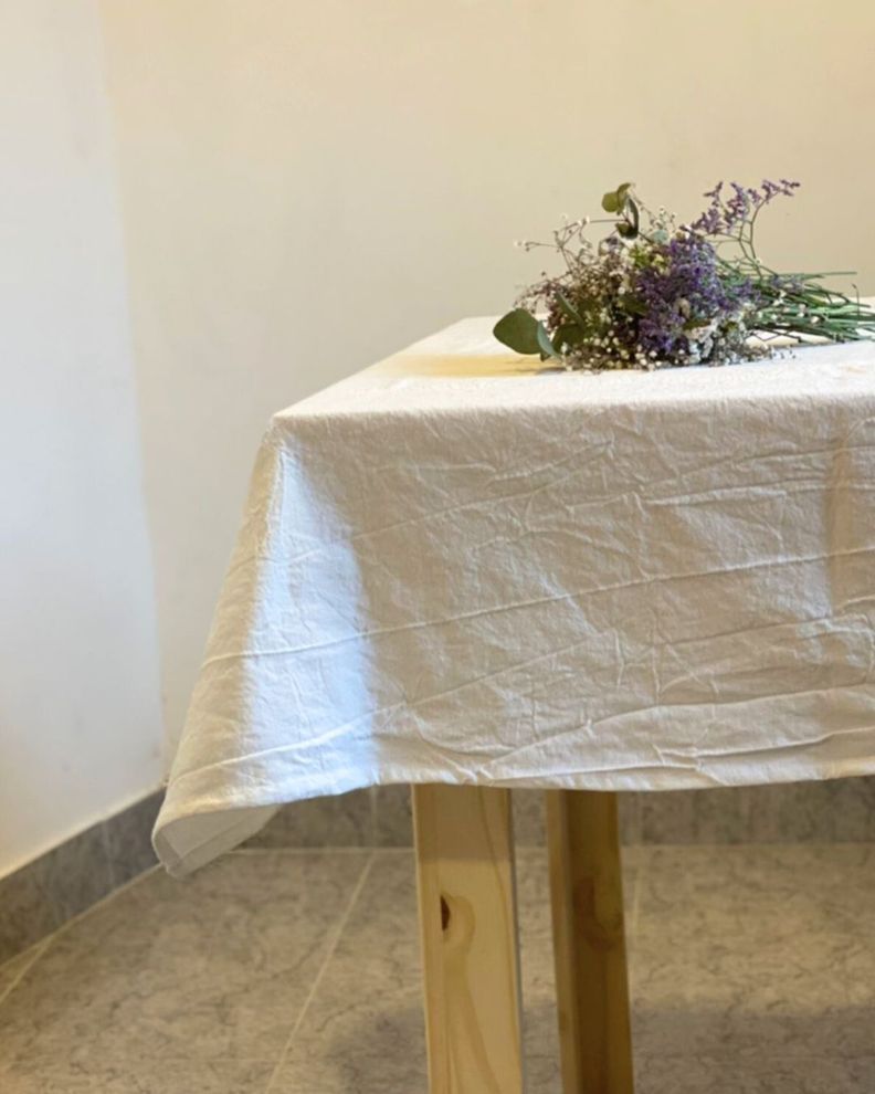 Mantel 300x145 Tusor 100% Algodon Off White-1