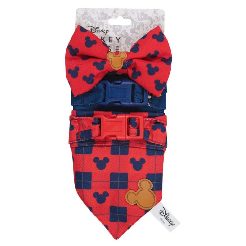 Pack Bandana Y Moño Para Perros Mascotas Mickey Colores-0