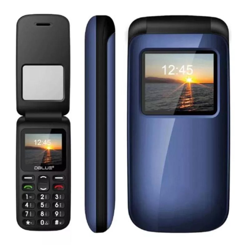 Telefono Senior Adulto Mayor Tipo Almeja 4G Azul-1