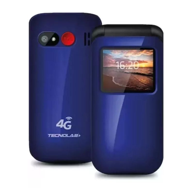 Telefono Senior Adulto Mayor Tipo Almeja 4G Azul-2