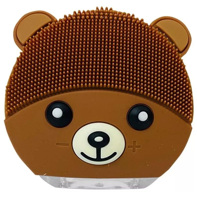 Cepillo Limpieza Facial Sonico De Silicona USB Osito Cafe-0