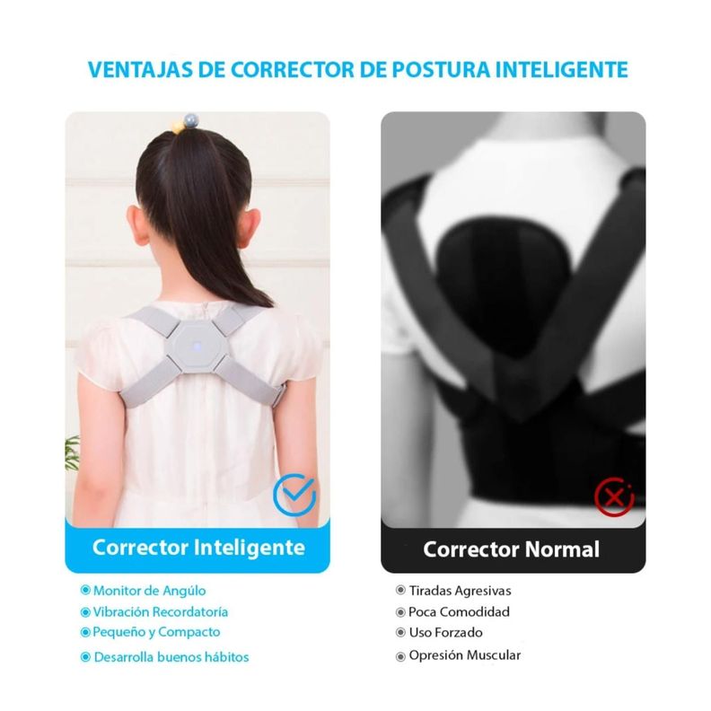 Corrector De Postura Ajustable Electrico USB Clavicula Columna -2