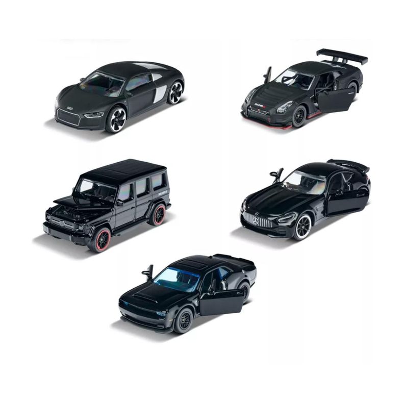 Juguete Pack 5 Autos 1:62 Metalicos Black Edition Infantil-1