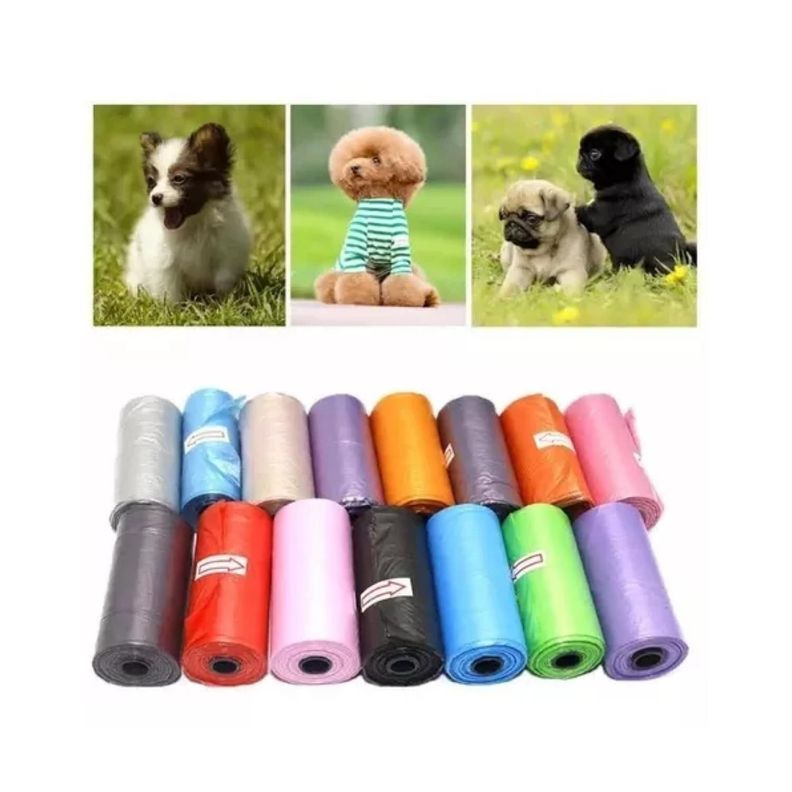 Pack 10 Bolsas Para Desechos Fecas Perros Mascotas colores-2