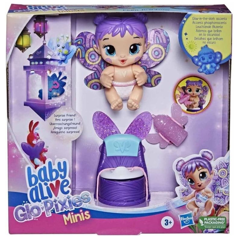 Juguete Muñeca Ada Baby Alive Glo Pixies Minis Plum rainbow-0