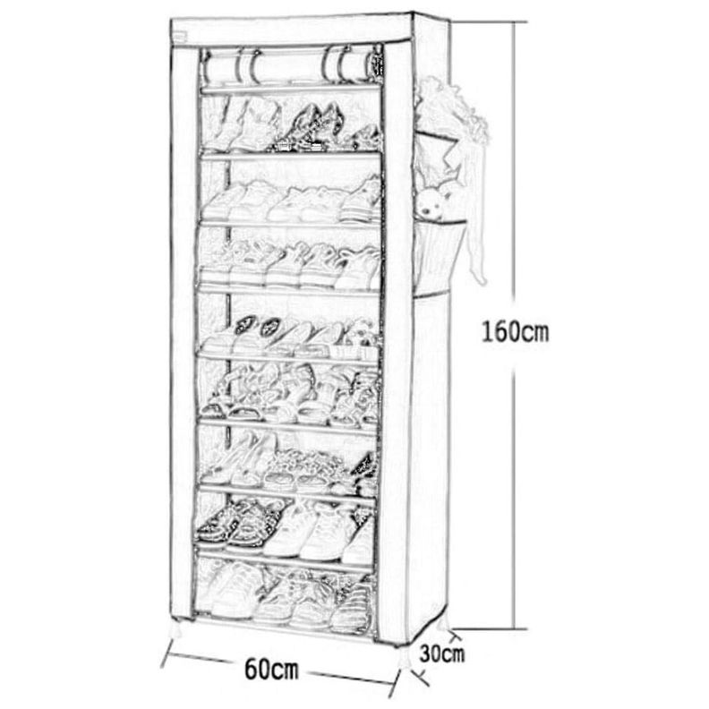 Organizador Armario Zapatera 10 Niveles 30 Pares 158x58x30cm-2