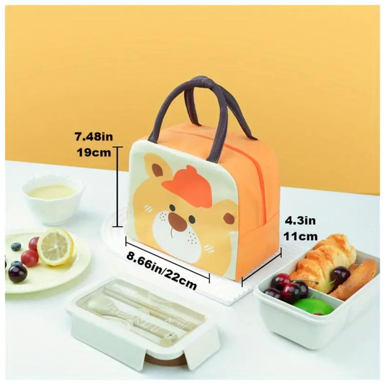 Lonchera Bolsa Termica 23x10x29cm Buho Rojo Kawaii-2
