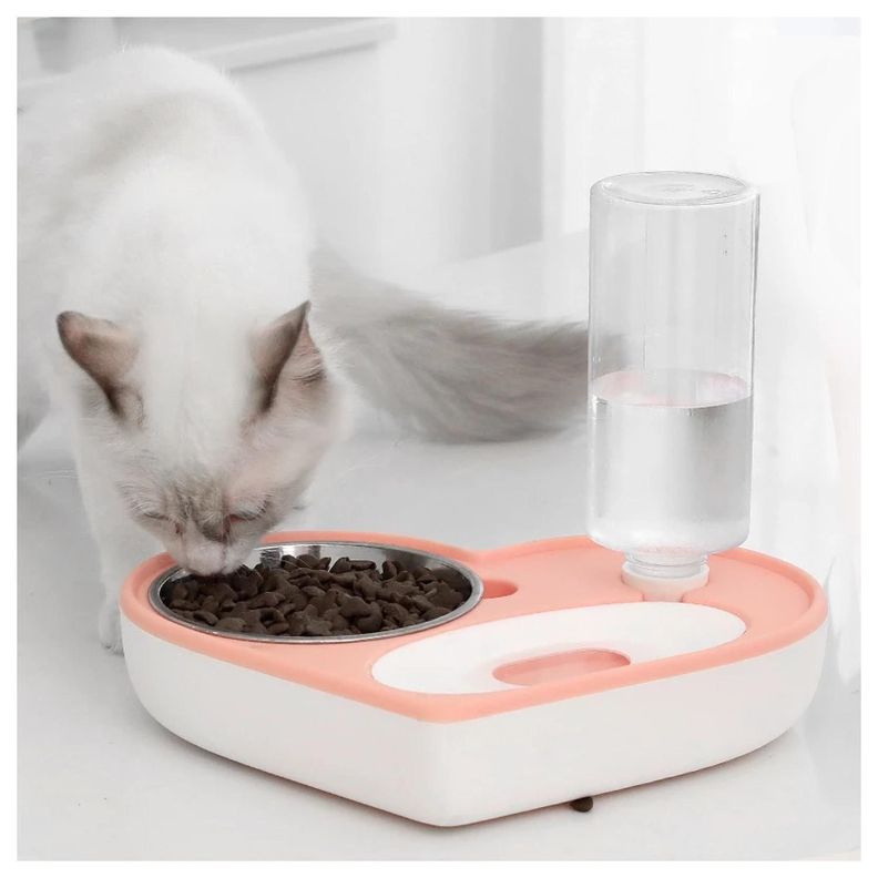 Plato Tazon Comida Para Mascotas Dispensador Agua Automatico-3