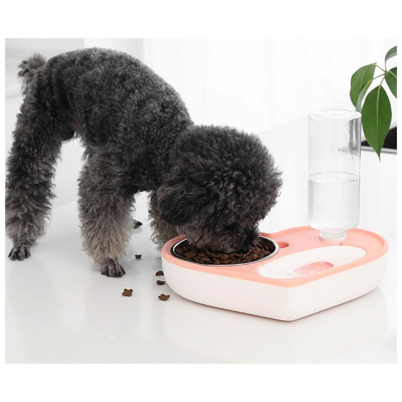 Plato Tazon Comida Para Mascotas Dispensador Agua Automatico-2