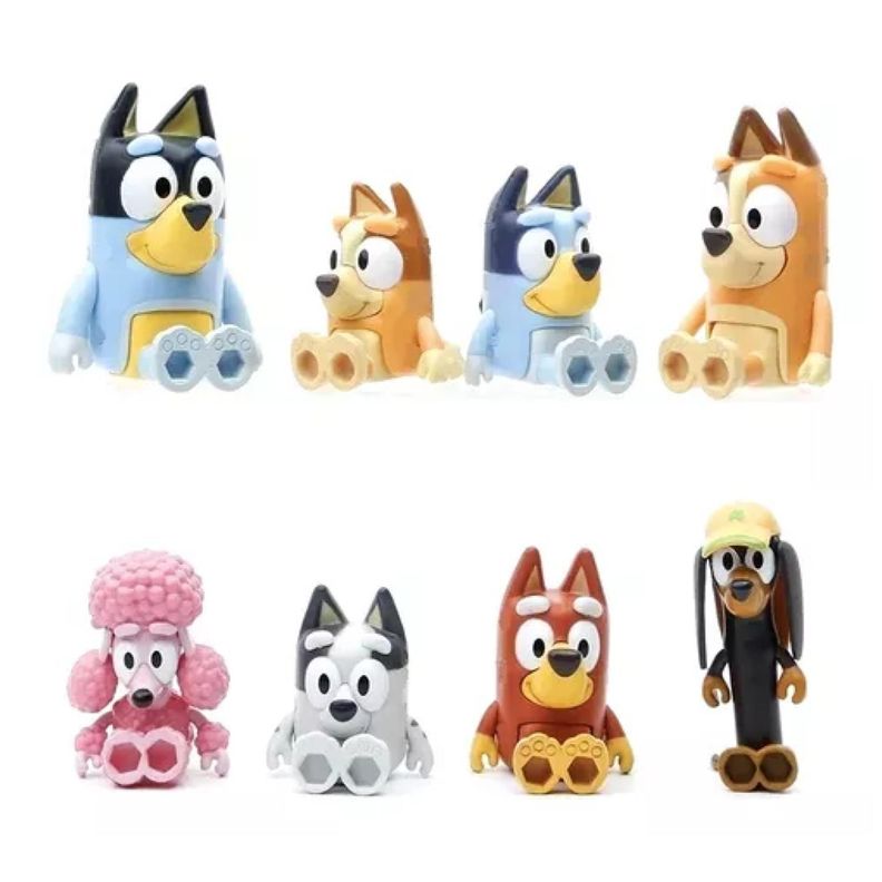 Juguete Set 8 Figuras Articuladas Bluey Y Su Familia Infantil-2