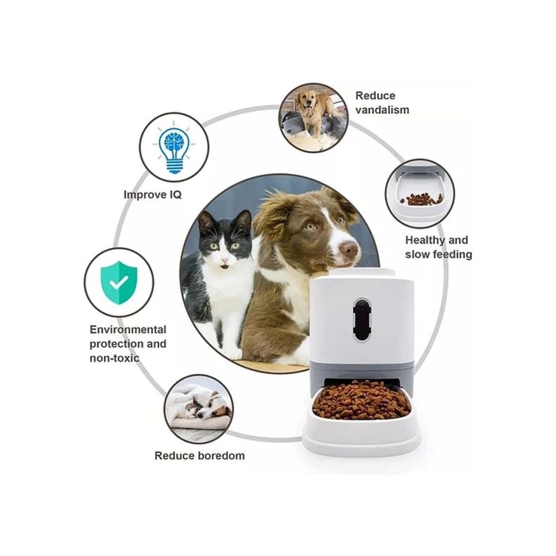 Plato De Comida Interactivo Automatico Para Perros Gatos Mascotas-6
