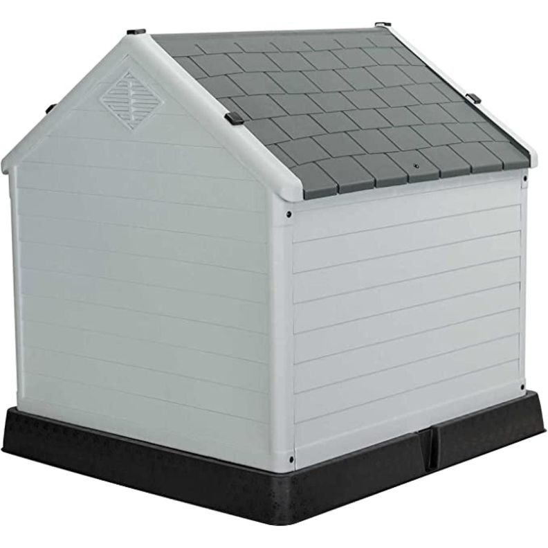Casa Para Mascotas Perros Mediana PVC 89x17x79Cm Gris-2