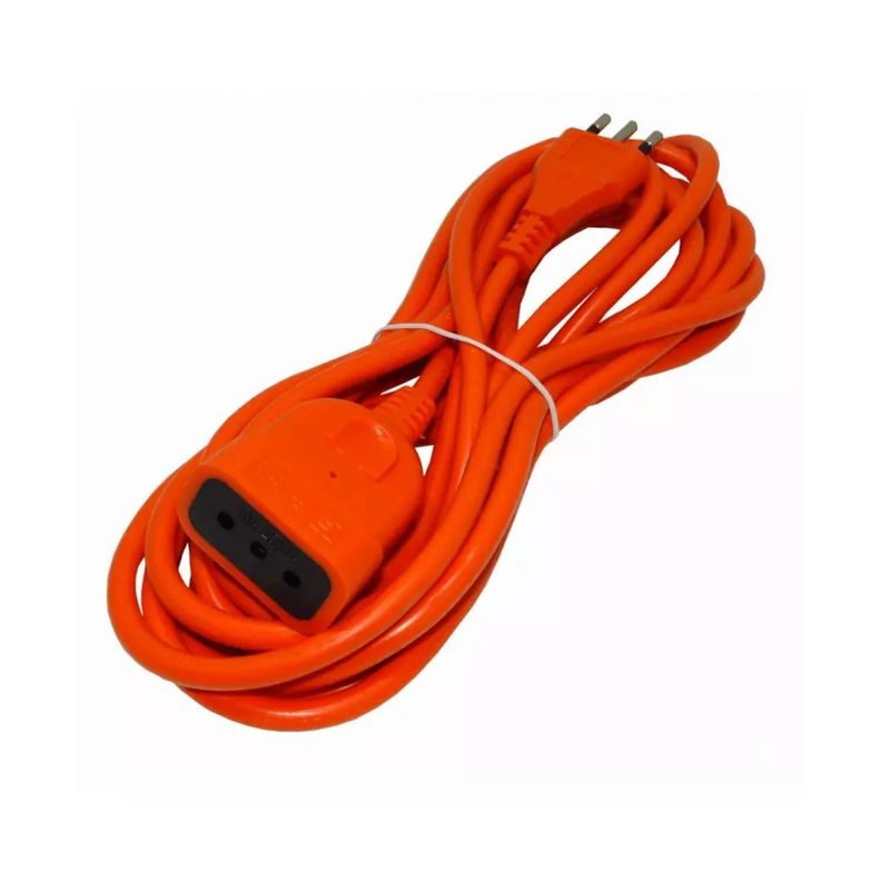 Alargador Extension De Corriente 5Mts 10A Naranja -2