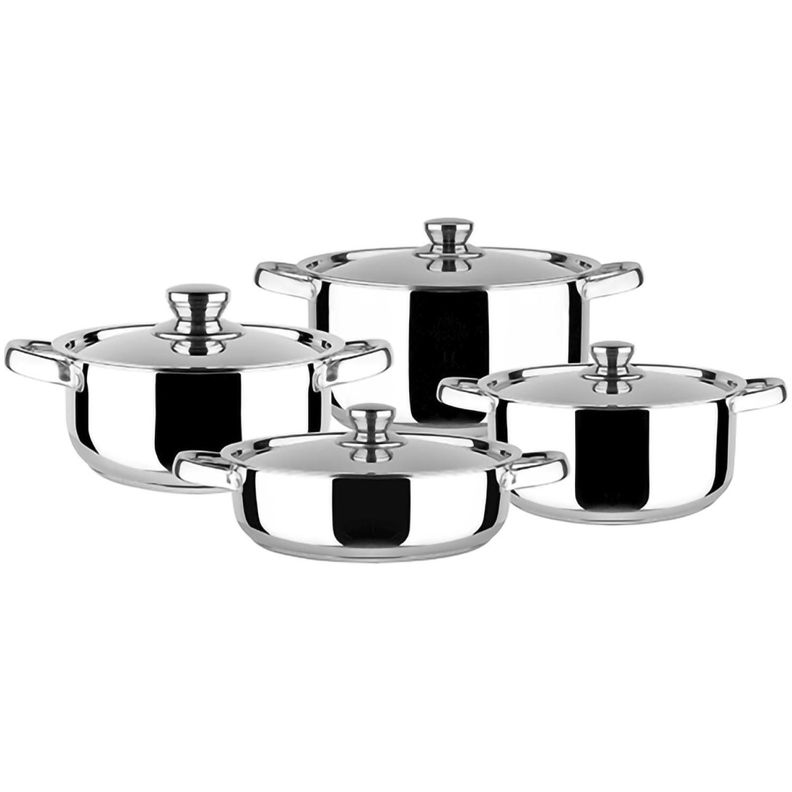 Set De Ollas Bateria De Cocina 8 Piezas Inoxidables Malaga-1