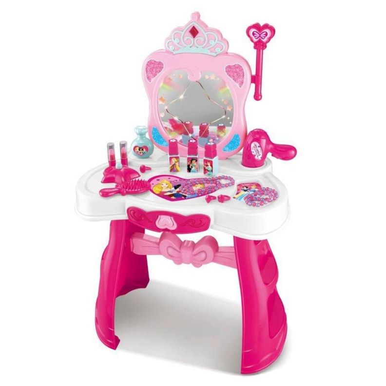 Juguete Tocador Maquillaje Infantil Rosado Princesas Disney-1