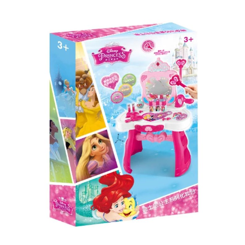 Juguete Tocador Maquillaje Infantil Rosado Princesas Disney-0