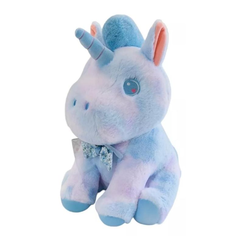 Juguete De Peluche Unicornio Pony Celeste 35cm Infantil-0