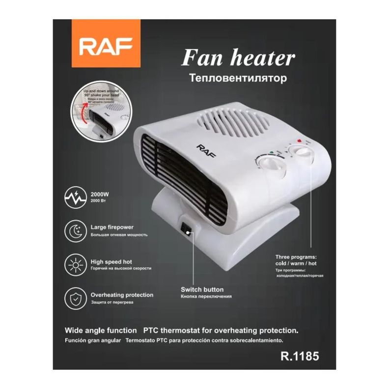 Calefactor Termoventilador 2000W Blanco R1185 Raf-3
