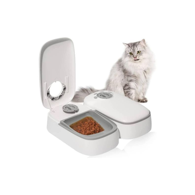 Plato De Comida Automatico Temporizador Para Perros Gatos Mascotas-2