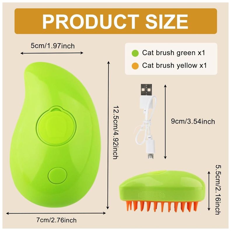 Cepillo Con Vapor Para Limpieza Y Masajes Para Mascotas-2