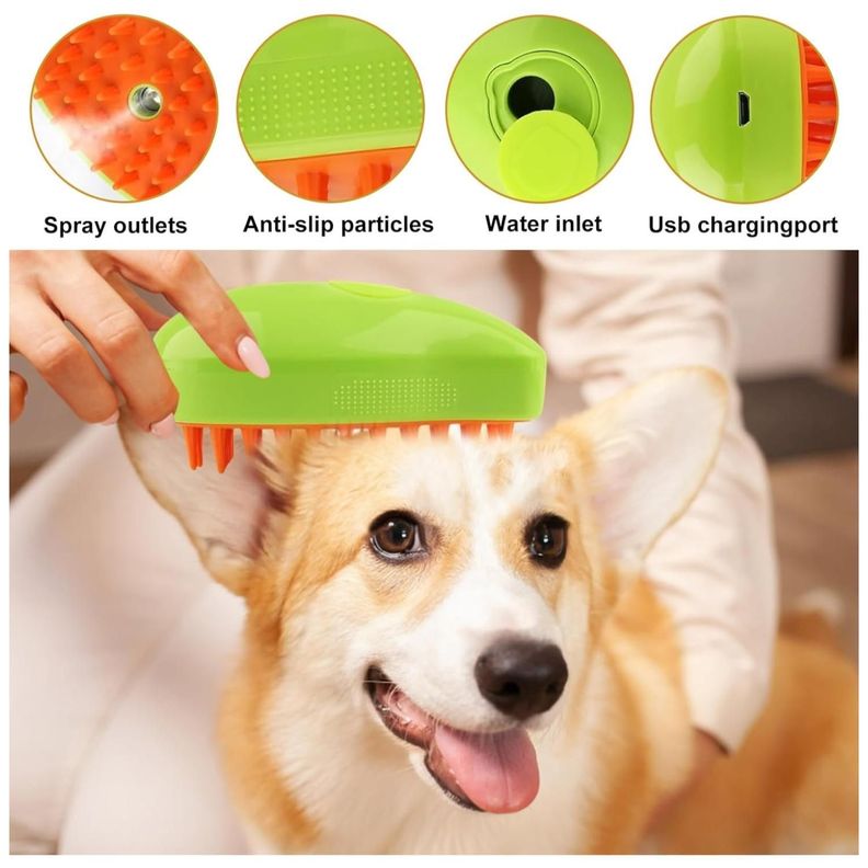 Cepillo Con Vapor Para Limpieza Y Masajes Para Mascotas-5