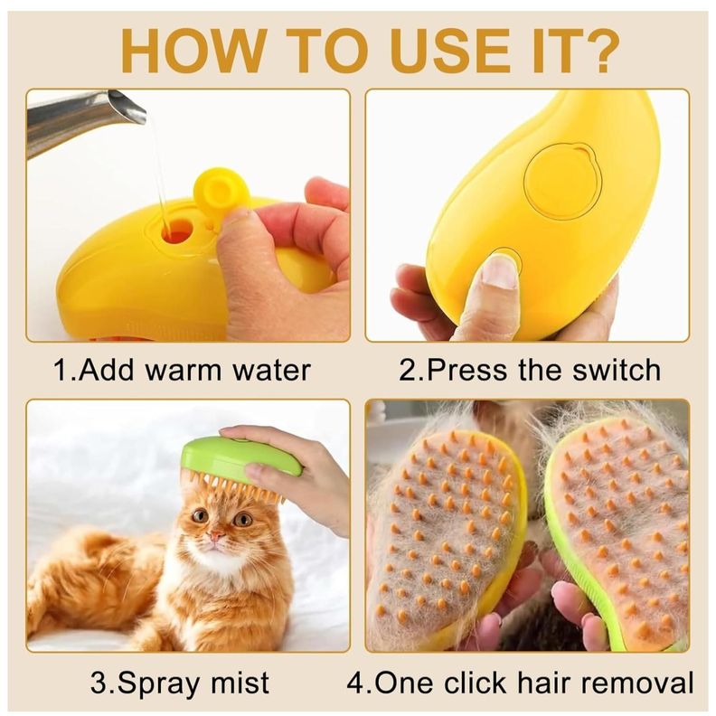 Cepillo Con Vapor Para Limpieza Y Masajes Para Mascotas-6