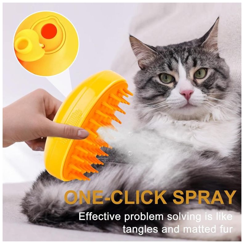 Cepillo Con Vapor Para Limpieza Y Masajes Para Mascotas-7