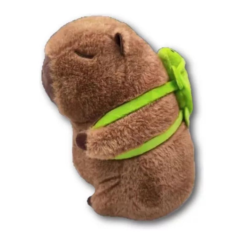 Juguete Peluche Capibara Con Mochila Tortuga 30cm Infantil-0