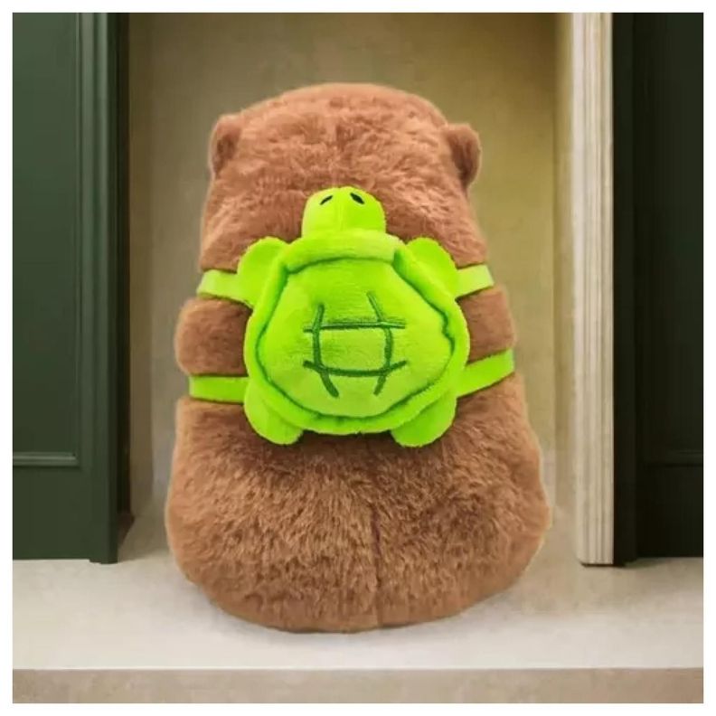 Juguete Peluche Capibara Con Mochila Tortuga 30cm Infantil-2
