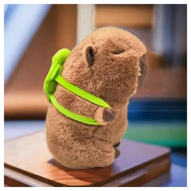 Juguete Peluche Capibara Con Mochila Tortuga 30cm Infantil-4