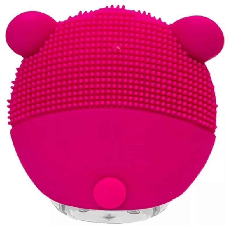Cepillo Limpieza Facial Sonico De Silicona USB Osito Fucsia-2