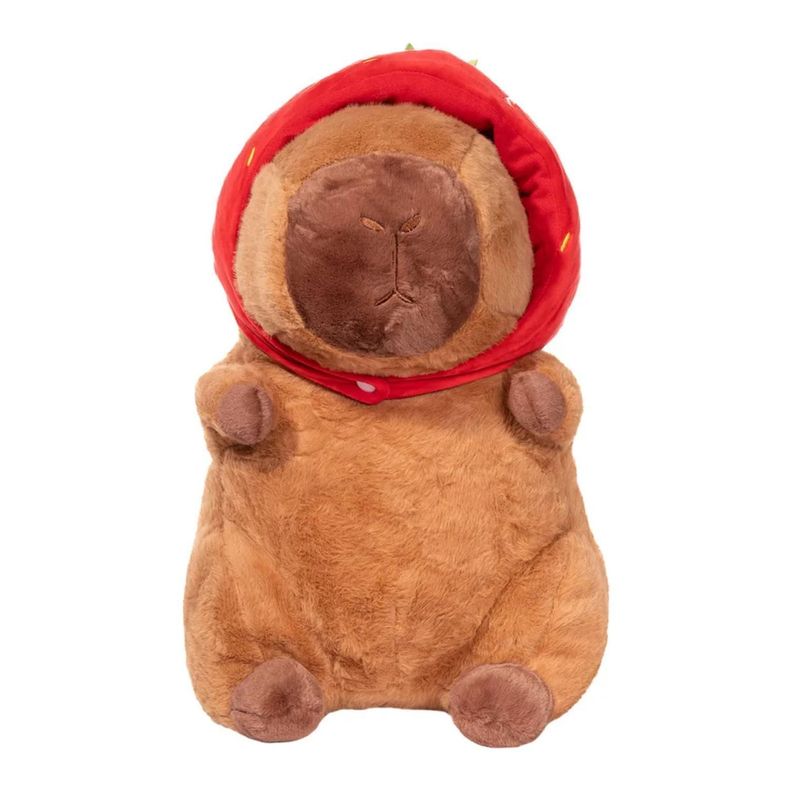 Juguete Peluche Capibara Con Gorro Frutilla 30cm Infantil-1